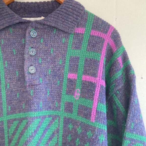 Conte of Florence Ski Sweater 90s Vintage Heavy Virgin Wool Grandpa Core… - Picture 4 of 14